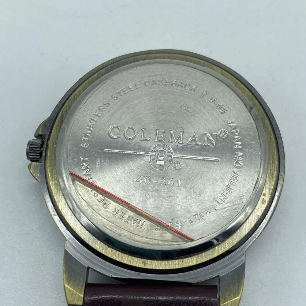 Coleman Quartz Pocket Watch Men Bronze Tone Snap-On Open Face Analog 40-341 - Picture 5 of 6